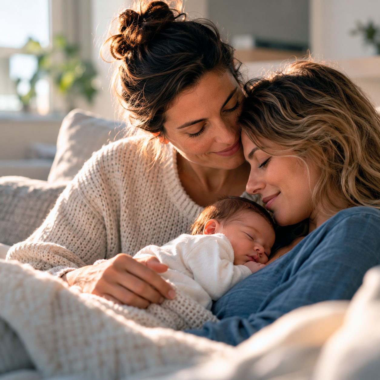 Family in warm intimacy